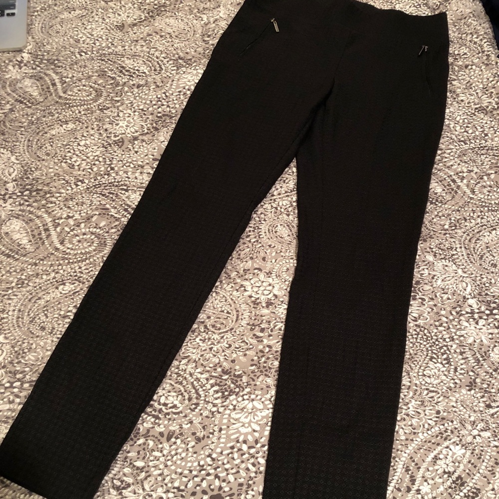 Black Textured Cigarette Pants